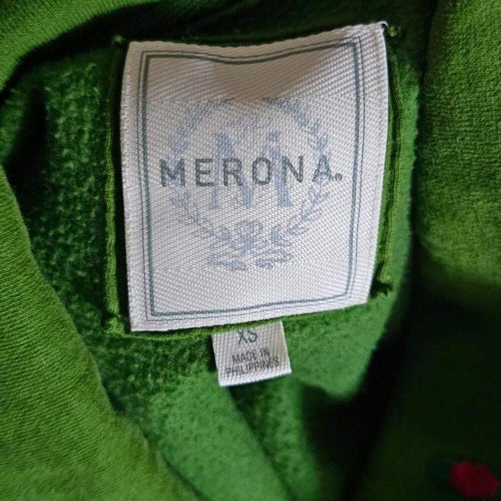 vintage y2k green collared v neck whimsical sweatshirt - Picture 4 of 4